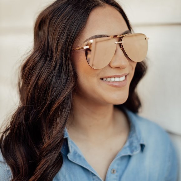 DIFF EyewearTahoe Brushed Gold Bronze Mirror - Picture 5 of 8